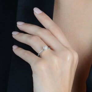 Anel Prateado com 9 Pedras de Zircônia Immersa