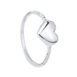 Anel Prateado de Falange Coração Immersa